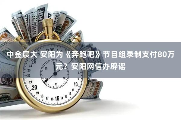中金宸大 安阳为《奔跑吧》节目组录制支付80万元？安阳网信办辟谣